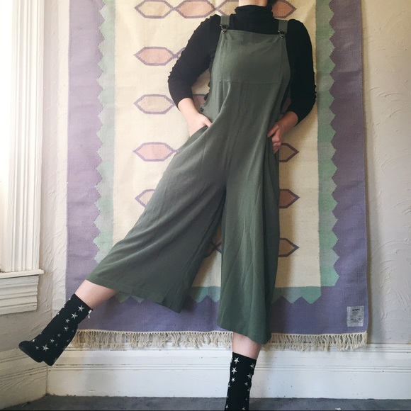 Xhilaration Pants - Olive Green Cropped Overalls